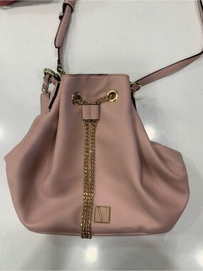 Victoria’s Secret Drawstring Bucket Bag with Gold Chain Details